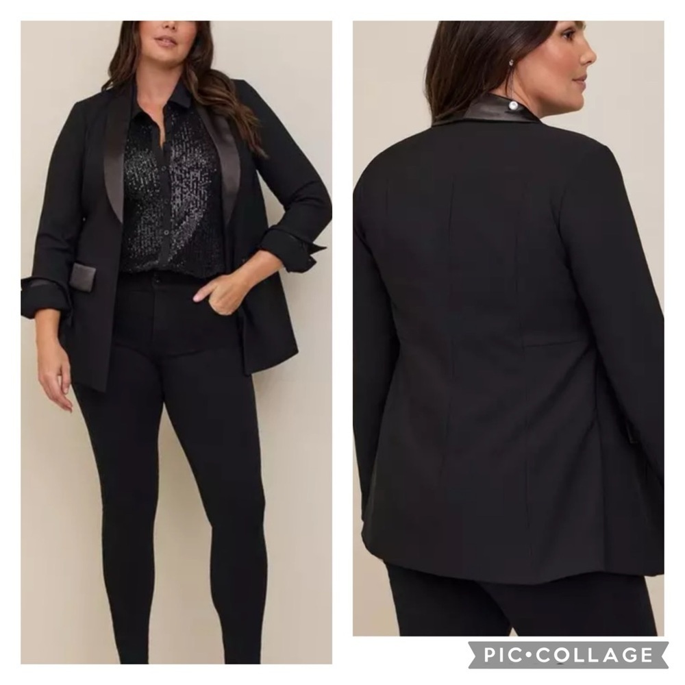 Torrid Studio Refined Crepe Satin Lapel Blazer Size 1X - Picture 1 of 6